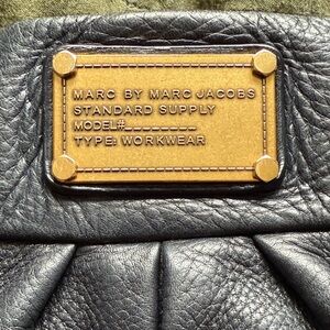Marc by Marc Jacobs Black Leather Bag with Gold Plate